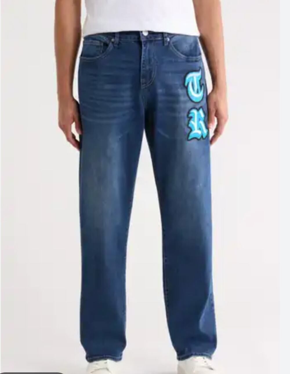Men's True Religion baggy Bobby applique jeans size 34x32